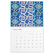 Calendrier 12 mois de tuiles turques (Jan 2026)