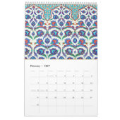 Calendrier 12 mois de tuiles turques (Feb 2027)