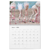 Calendrier 12 mois flamants (Mar 2026)
