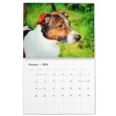 Calendrier 12 Mois Jack Russell Chiens Terrier Aquarelle Cade (Feb 2026)