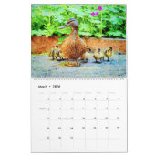 Calendrier 12 Mois Mère Bébé Animal Aquarelle Peinture (Mar 2026)