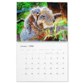 Calendrier 12 Mois Mère Bébé Animal Aquarelle Peinture (Jan 2026)