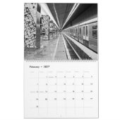 Calendrier 12 mois Métro de Moscou en noir et blanc (Feb 2027)