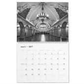 Calendrier 12 mois Métro de Moscou en noir et blanc (Mar 2027)