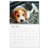 Calendrier 12 Mois Mignonne Chien bébé Aquarelle Peinture (Mar 2026)