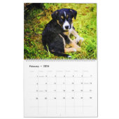 Calendrier 12 Mois Mignonne Chien bébé Aquarelle Peinture (Feb 2026)