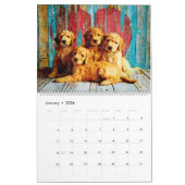 Calendrier 12 Mois Mignonne Chien bébé Aquarelle Peinture (Jan 2026)