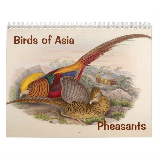 Calendrier 12 mois Oiseaux d'Asie : faisans 2017 (Protection)