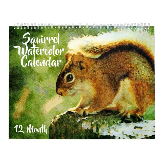 Calendrier 12 mois - Peinture d'aquarelle de la faune de l'éc (Protection)