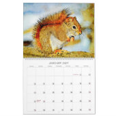 Calendrier 12 mois - Peinture d'aquarelle de la faune de l'éc (Jan 2027)