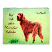 Calendrier 12 Mois Peinture d'aquarelle rouge irlandais Sette (Protection)