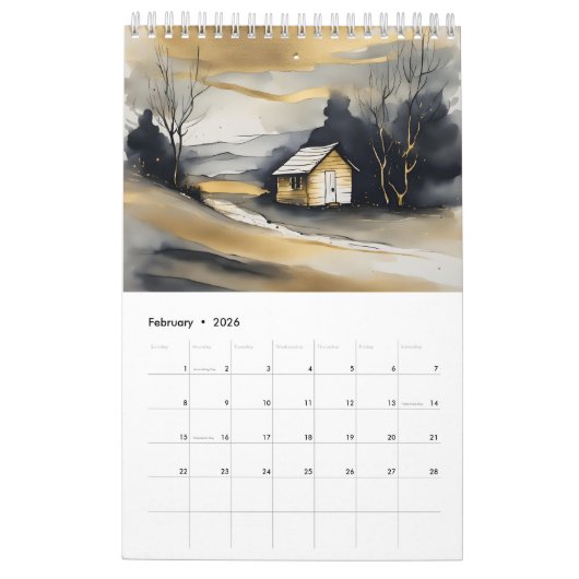 Calendrier 12 Month US Calendar (Feb 2026)