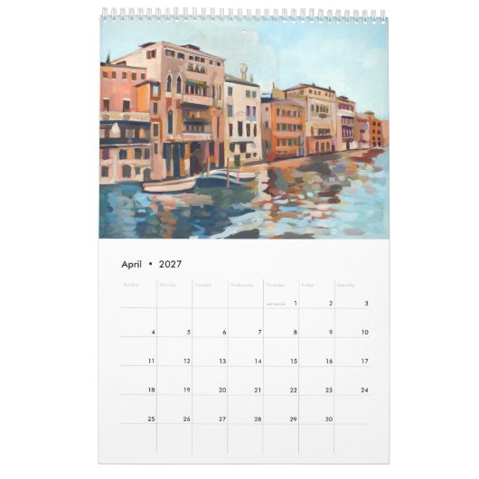 Calendrier 14 Peintures de Venise, Italie (Apr 2027)