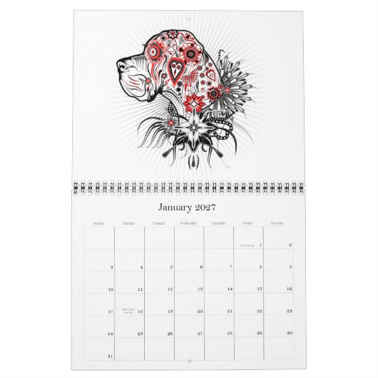 Calendrier 15 Mois Grand Dane calender (Jan 2027)