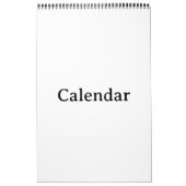 Calendrier | 17" x 11" Simple page Moyen Noir (Protection)