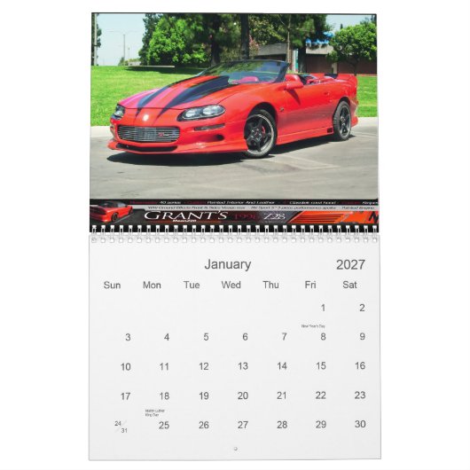 calendrier 2007 de ProjectCamaro.com (Jan 2027)