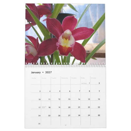 Calendrier 2008 par an des orchidées (Jan 2027)