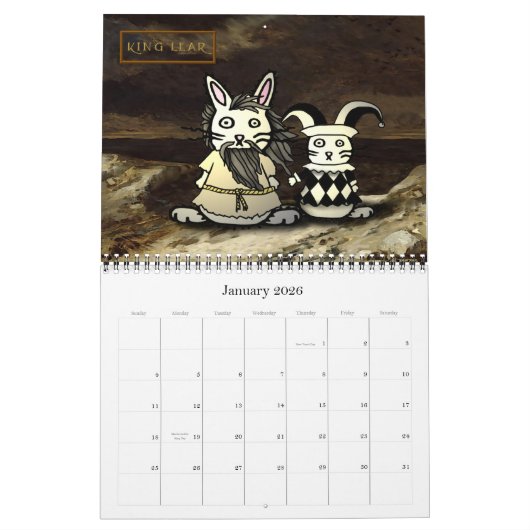 Calendrier 2011 de lapins de Shakespeare (Jan 2026)