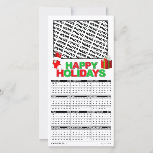 Calendrier 2011 Happy Holidays Carte photo Ajouter (Devant)