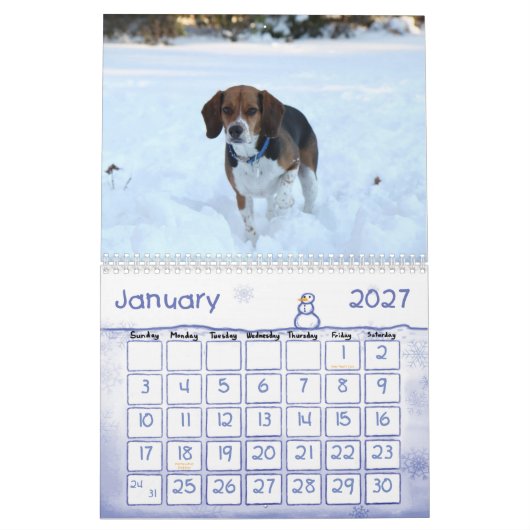 Calendrier 2012 de beagle (Jan 2027)
