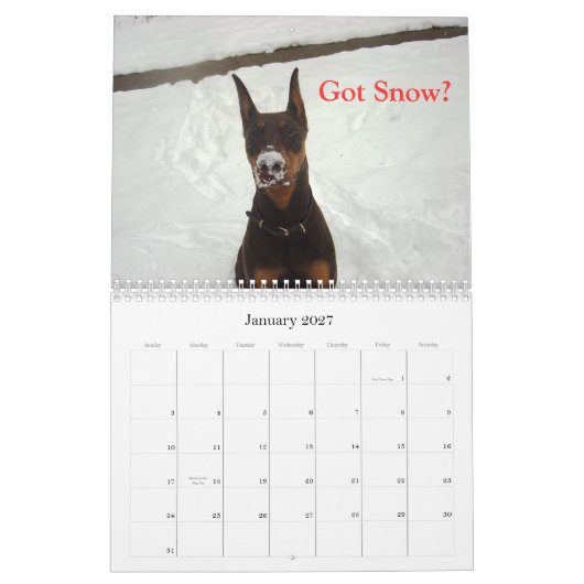 Calendrier 2012 de dobermann (Jan 2027)