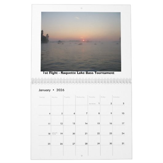 Calendrier 2012 de lac Raquette (Jan 2026)
