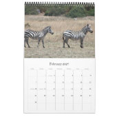 calendrier 2012 de zèbre (Feb 2027)