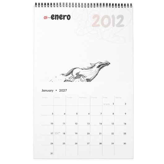 Calendrier 2012 YonoFui (Jan 2027)