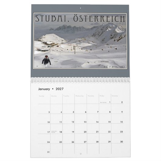 Calendrier 2013 Alpes européens (Jan 2027)