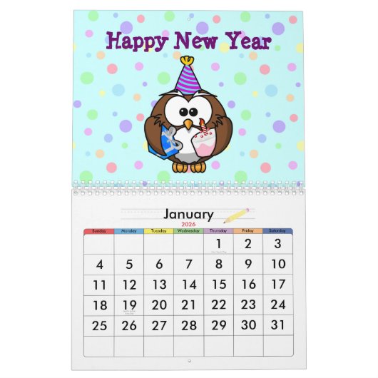 Calendrier 2013 ans du hibou (Jan 2026)