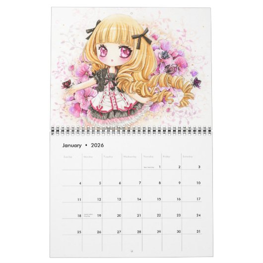 Calendrier 2013 - Belles filles de chibi d'anime (Jan 2026)