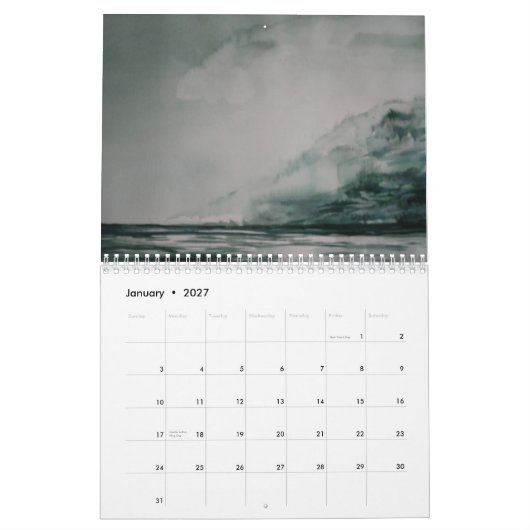 Calendrier 2013 d'aquarelle (Jan 2027)