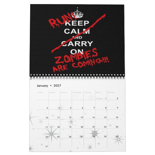 calendrier 2013 de zombi (Jan 2027)