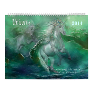 Calendrier 2014 d'art de licornes