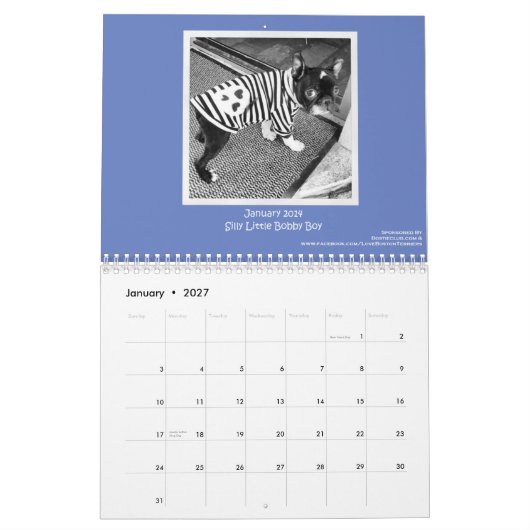 Calendrier 2014 de Boston Terrier (Jan 2027)