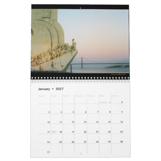 Calendrier 2014 de Lisbonne, Portugal (Jan 2027)