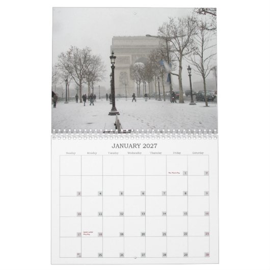 Calendrier 2015 Calender Paris, France (Jan 2027)