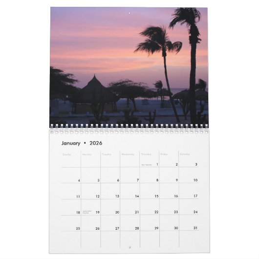 Calendrier 2015 d'Aruba (Jan 2026)