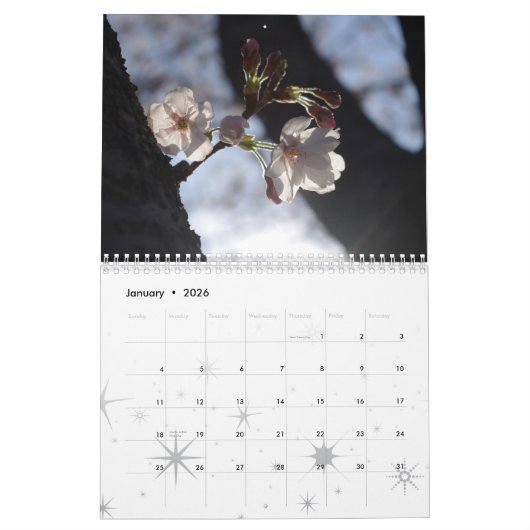 Calendrier 2015 de fleurs de cerisier (Jan 2026)