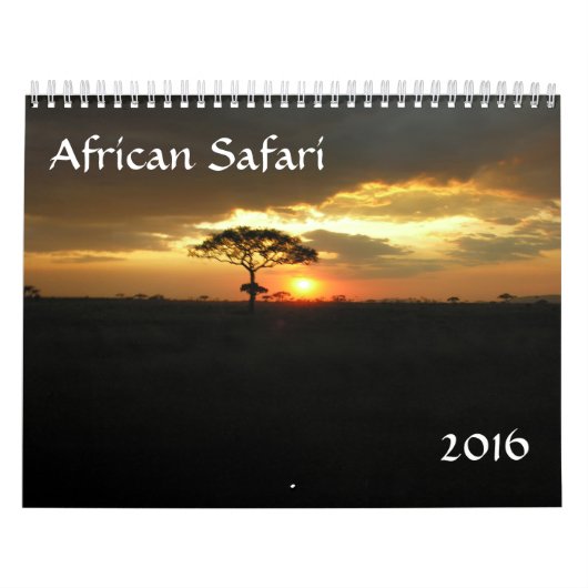 Calendrier 2016 de safari de la Tanzanie (Protection)