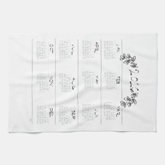 Calendrier 2016 de serviette de thé (Horizontal)