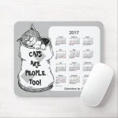 Calendrier 2017 de chat par le tapis de souris (Avec souris)