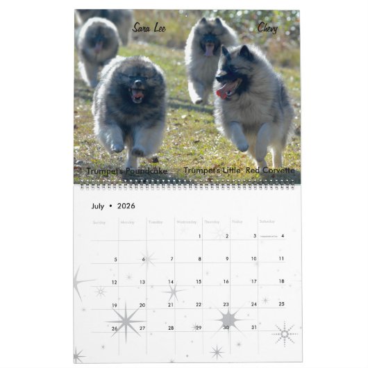 Calendrier 2017 de Trumpet Keeshond (Jul 2026)