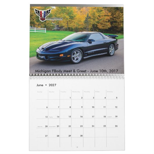 Calendrier 2017 du Michigan FBody (Jun 2027)