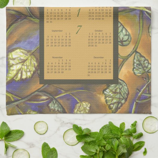 Calendrier 2017 Feuille Cuisine Tea Serviette (Plié)