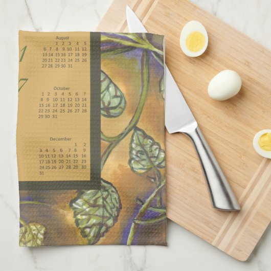 Calendrier 2017 Feuille Cuisine Tea Serviette (Quart Plié)