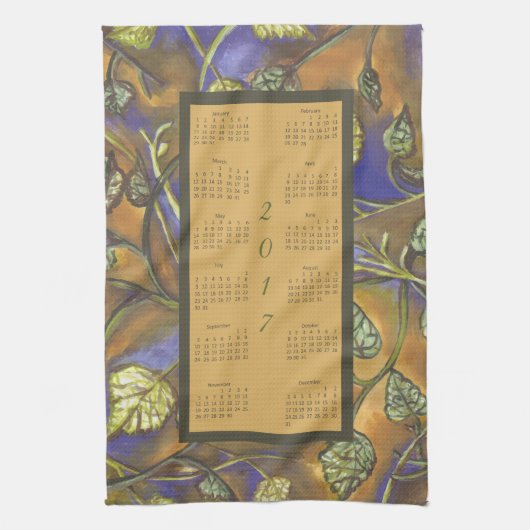 Calendrier 2017 Feuille Cuisine Tea Serviette (Vertical)