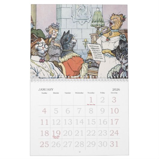 Calendrier 2018 - 2019 chats idiots (Jan 2026)