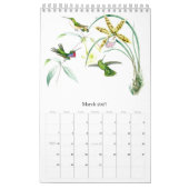 Calendrier 2018 2019 floral de fleur d'oiseaux de (Mar 2027)