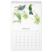 Calendrier 2018 2019 floral de fleur d'oiseaux de (Jan 2027)